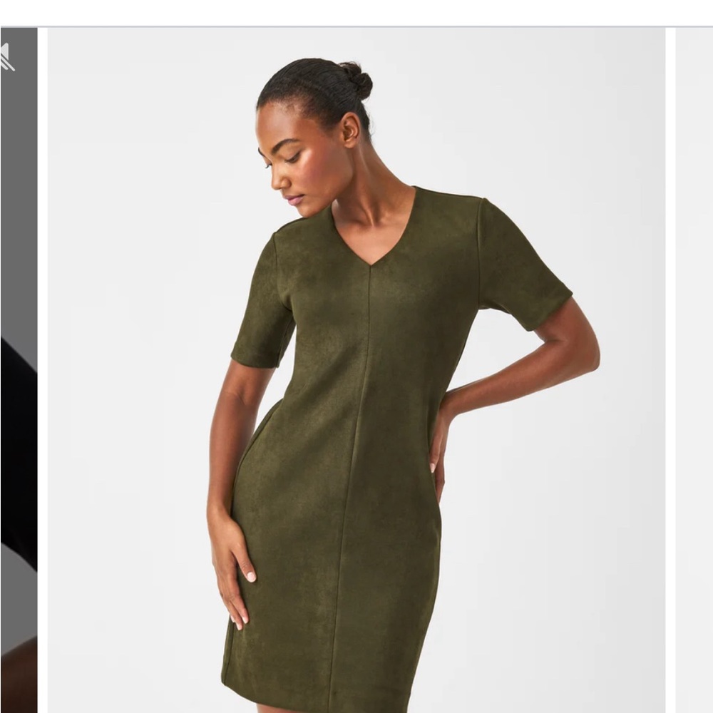 Spanx faux suede column dress